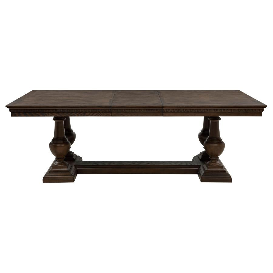 Ridgewell Rectangular Trestle Dining Table Dark Oak