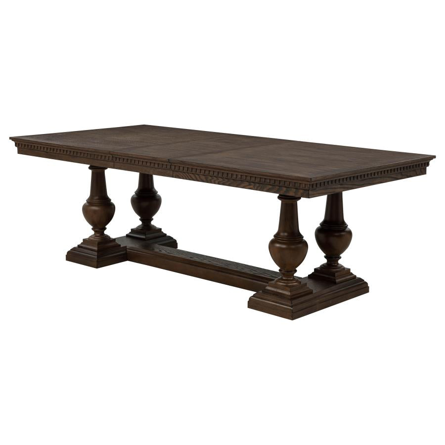 Ridgewell Rectangular Trestle Dining Table Dark Oak