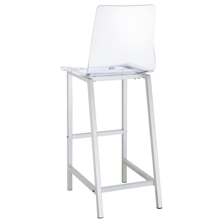 Tolbert 5-Piece Glass Top Bar Table Set with Acrylic Chairs Chrome