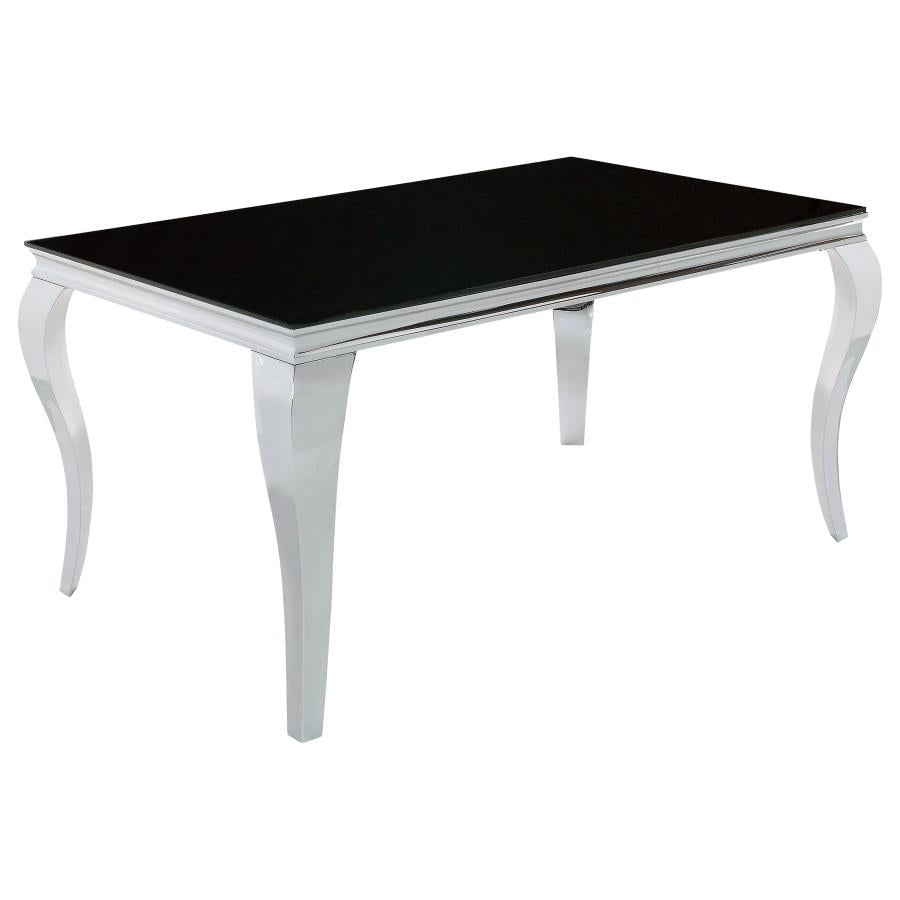 Carone 5-piece 61-inch Rectangular Black Glass Dining Set Black