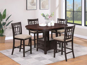 Lavon 5-piece Oval Counter Height Extension Dining Set Light Chestnut