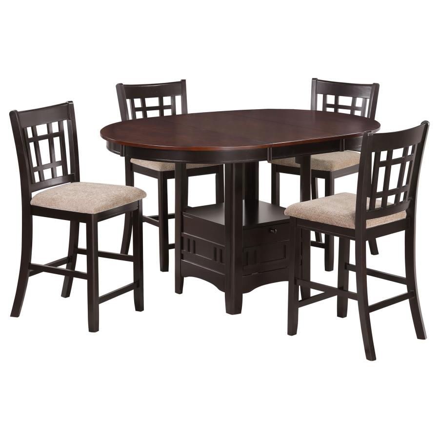 Lavon 5-piece Oval Counter Height Extension Dining Set Light Chestnut