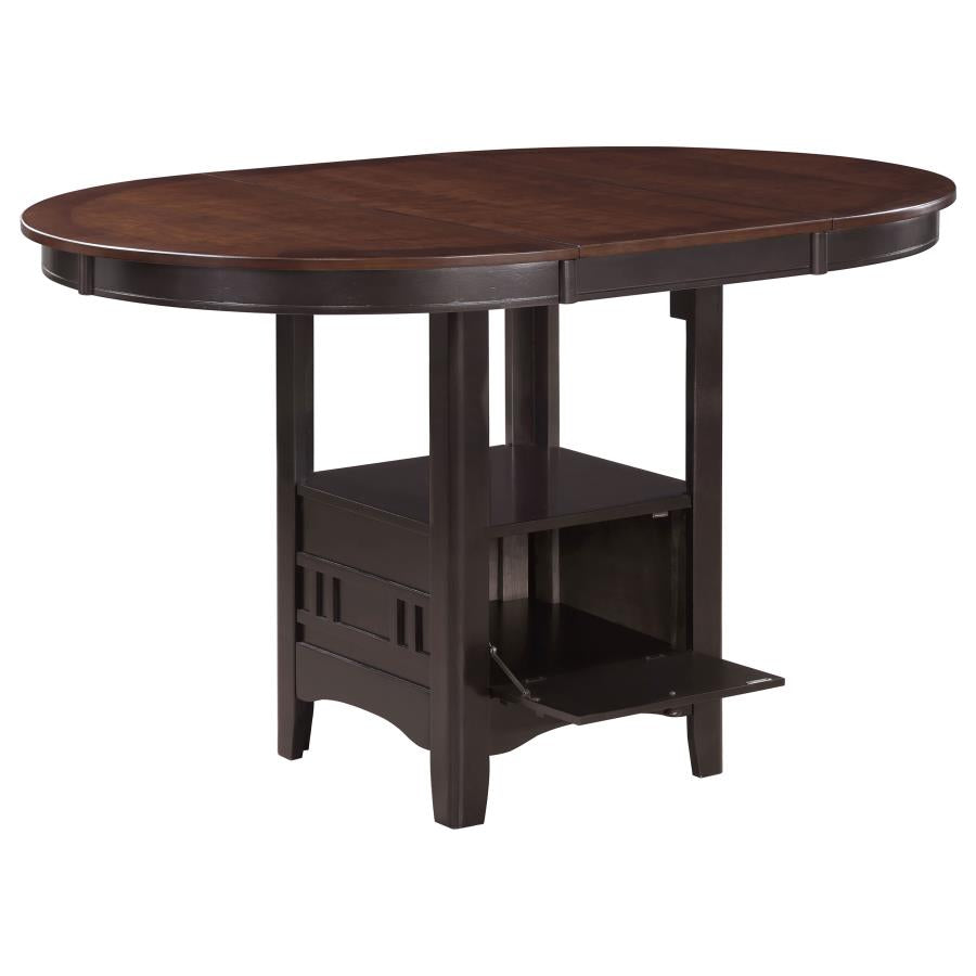 Lavon 5-piece Oval Counter Height Extension Dining Set Light Chestnut
