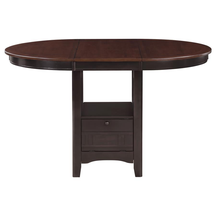 Lavon 5-piece Oval Counter Height Extension Dining Set Light Chestnut