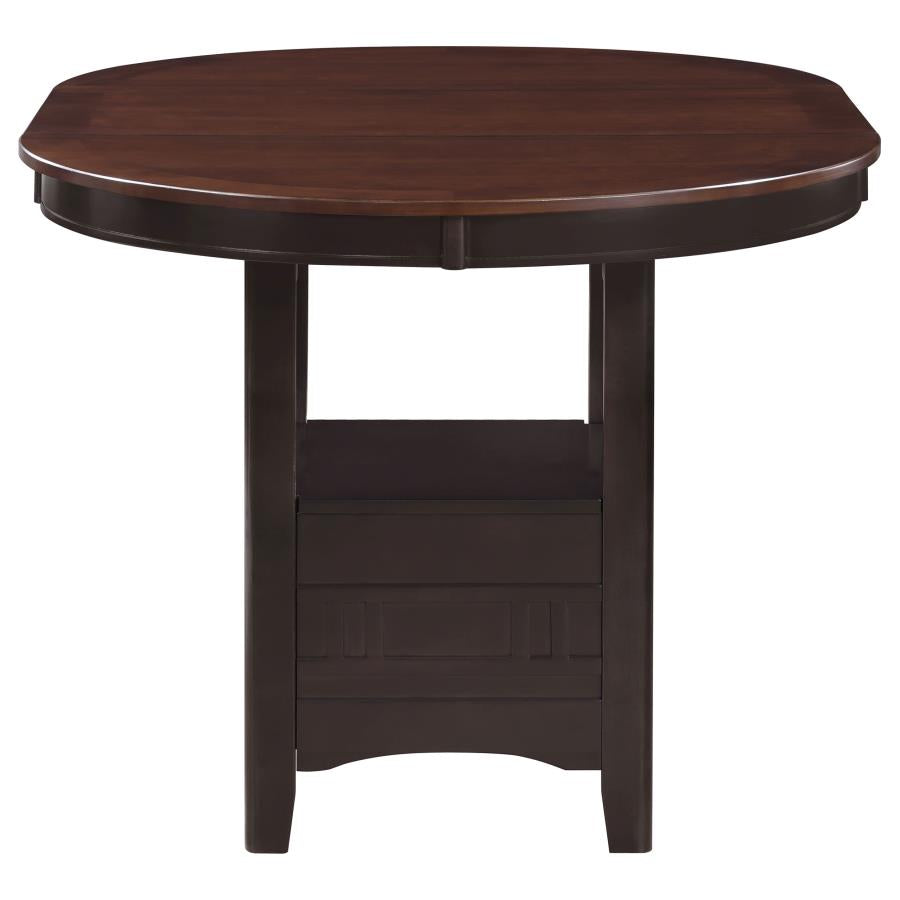 Lavon 5-piece Oval Counter Height Extension Dining Set Light Chestnut
