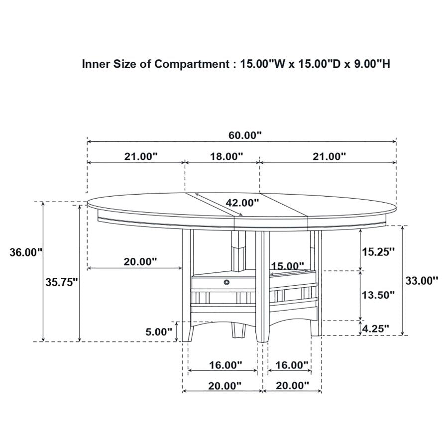 Lavon 5-piece Oval Counter Height Extension Dining Set Light Chestnut