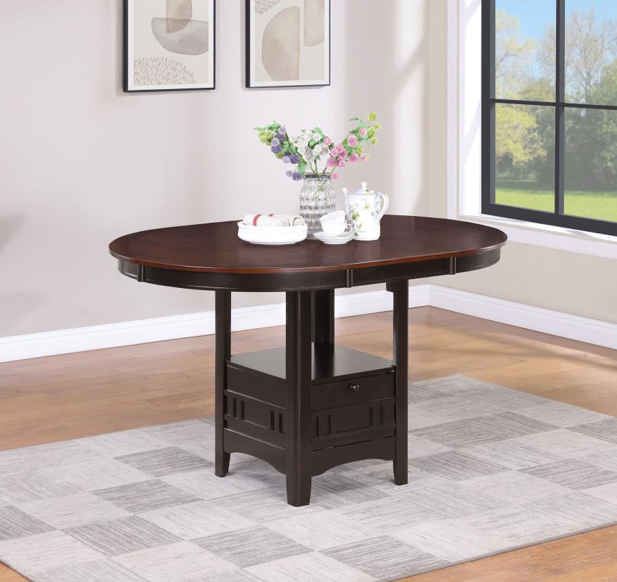 Lavon Oval 60-inch Counter Height Extension Dining Table Chestnut