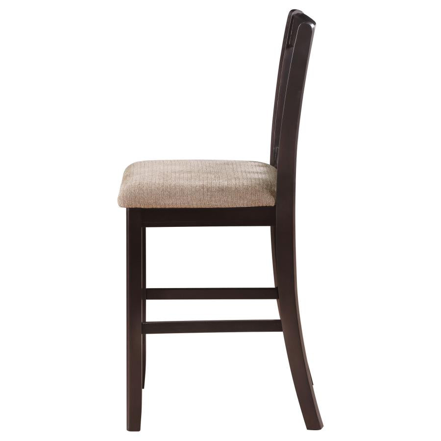 Lavon Wood Counter Height Dining Chair Tan and Espresso (Set of 2)