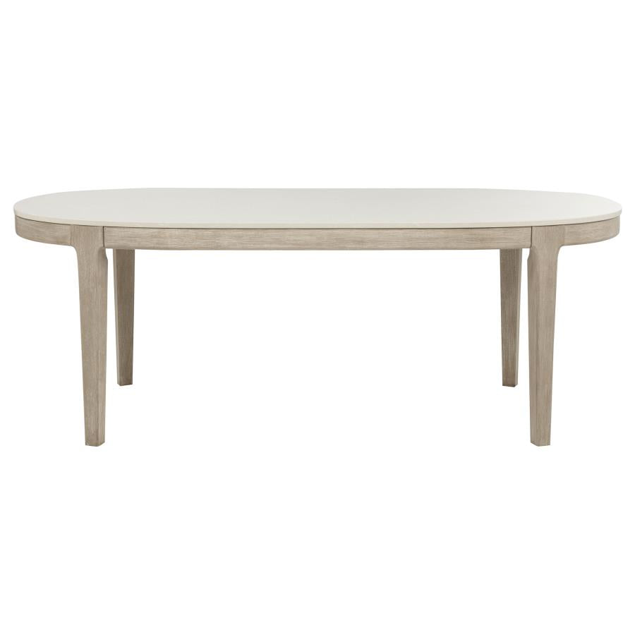 Lucaire 84-inch Cultured Marble Top Dining Table Honed Cream