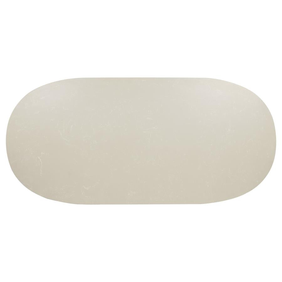 Lucaire 84-inch Cultured Marble Top Dining Table Honed Cream
