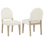 Lucaire Curved High Back Upholstered Dining Chair Cream (Set of 2)
