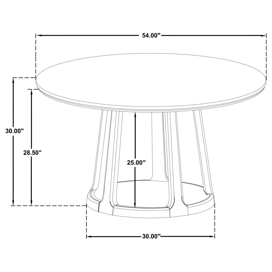 Lucaire 54-inch Round Cultured Marble Dining Table Sandstone