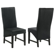 Barrand Channel-Back Upholstered Dining Side Chair Black Set of 2