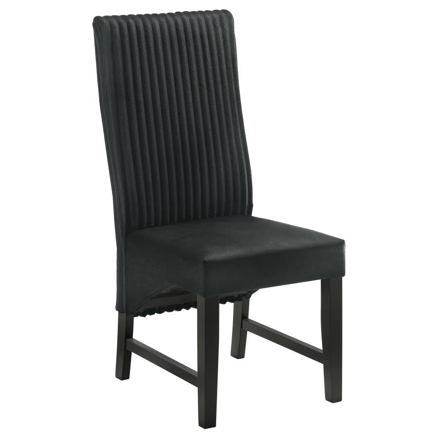 Barrand Channel-Back Upholstered Dining Side Chair Black Set of 2
