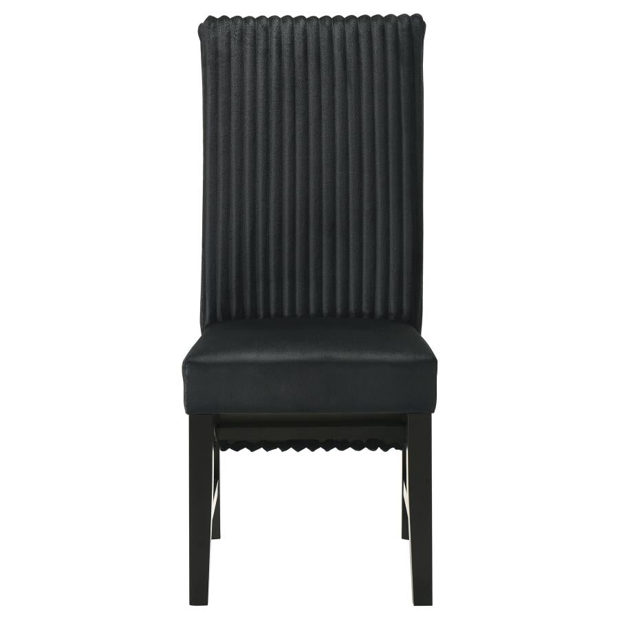 Barrand Channel-Back Upholstered Dining Side Chair Black Set of 2