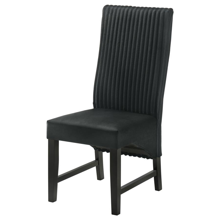 Barrand Channel-Back Upholstered Dining Side Chair Black Set of 2