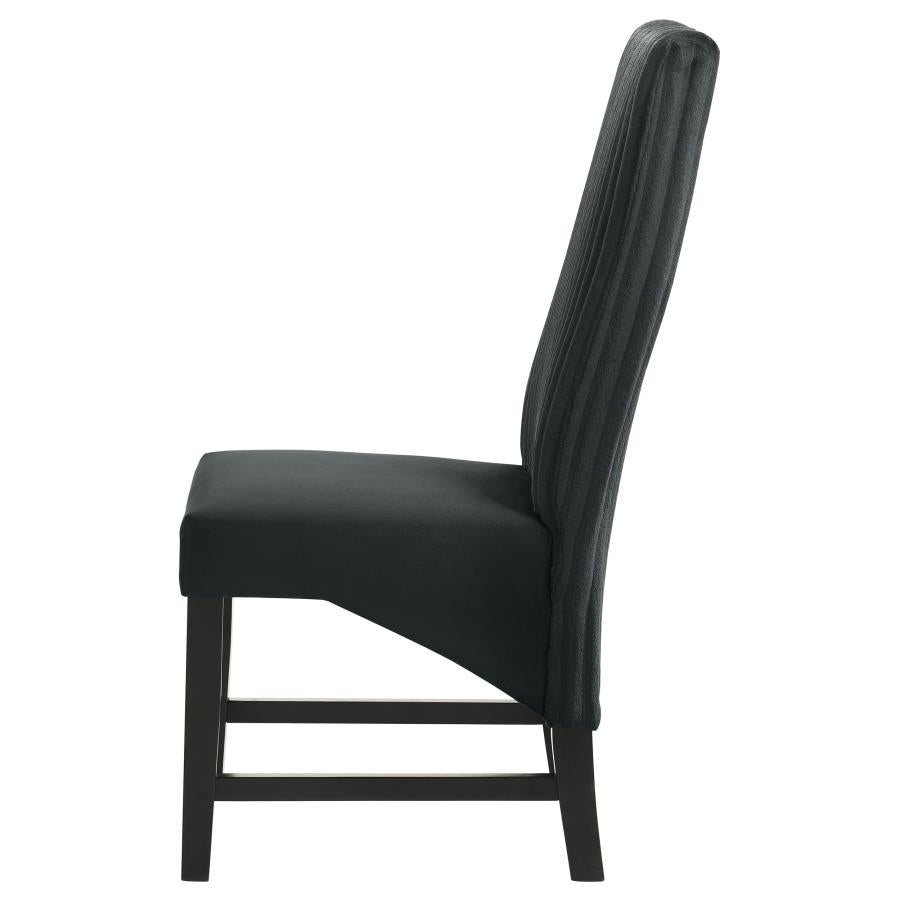 Barrand Channel-Back Upholstered Dining Side Chair Black Set of 2