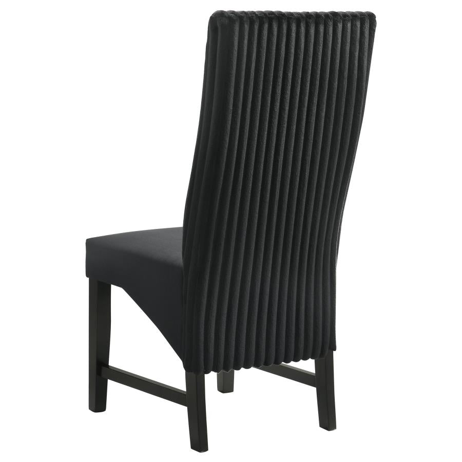 Barrand Channel-Back Upholstered Dining Side Chair Black Set of 2