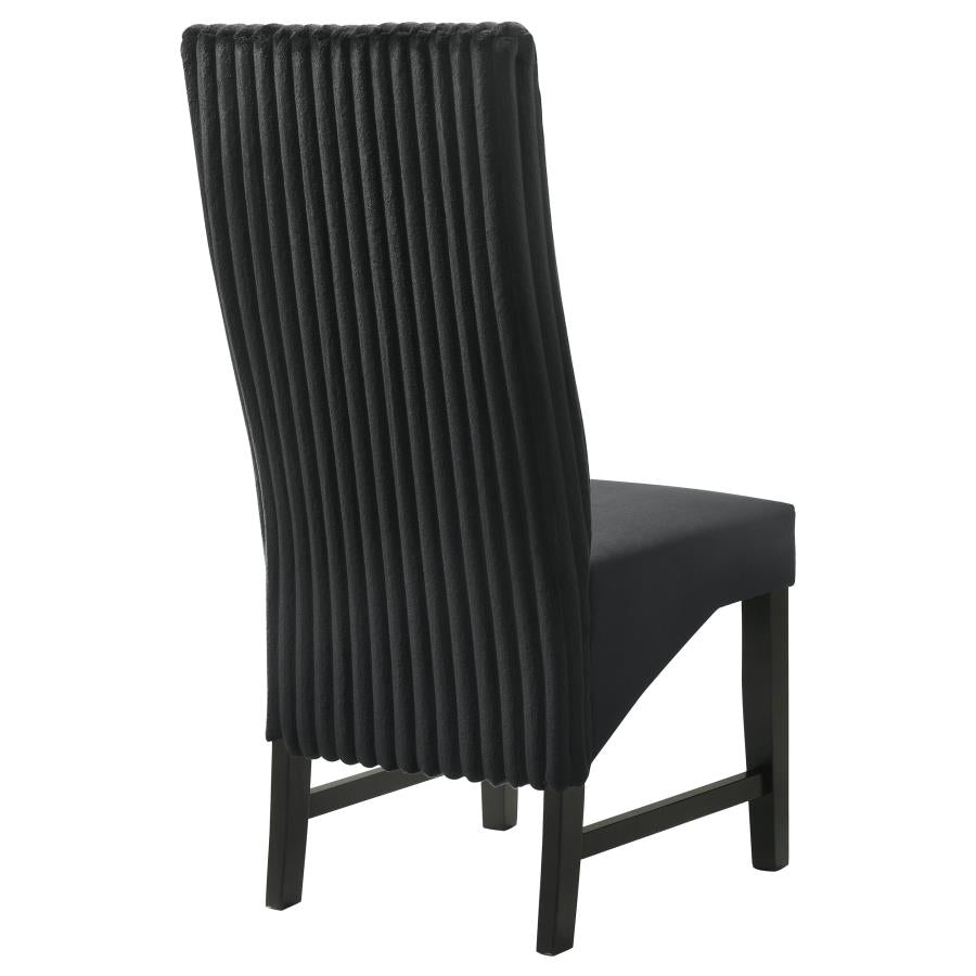 Barrand Channel-Back Upholstered Dining Side Chair Black Set of 2