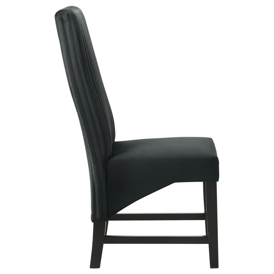 Barrand Channel-Back Upholstered Dining Side Chair Black Set of 2