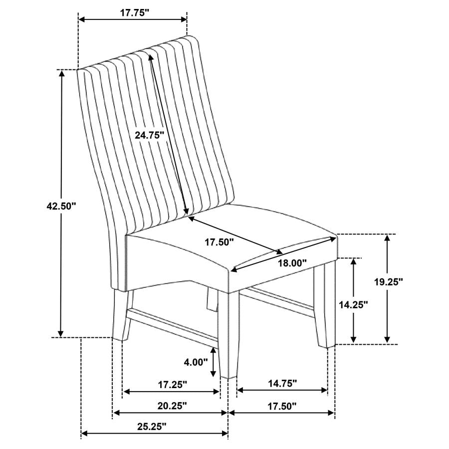 Barrand Channel-Back Upholstered Dining Side Chair Black Set of 2
