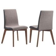 Redbridge Fabric Dining Side Chair Walnut (Set of 2)