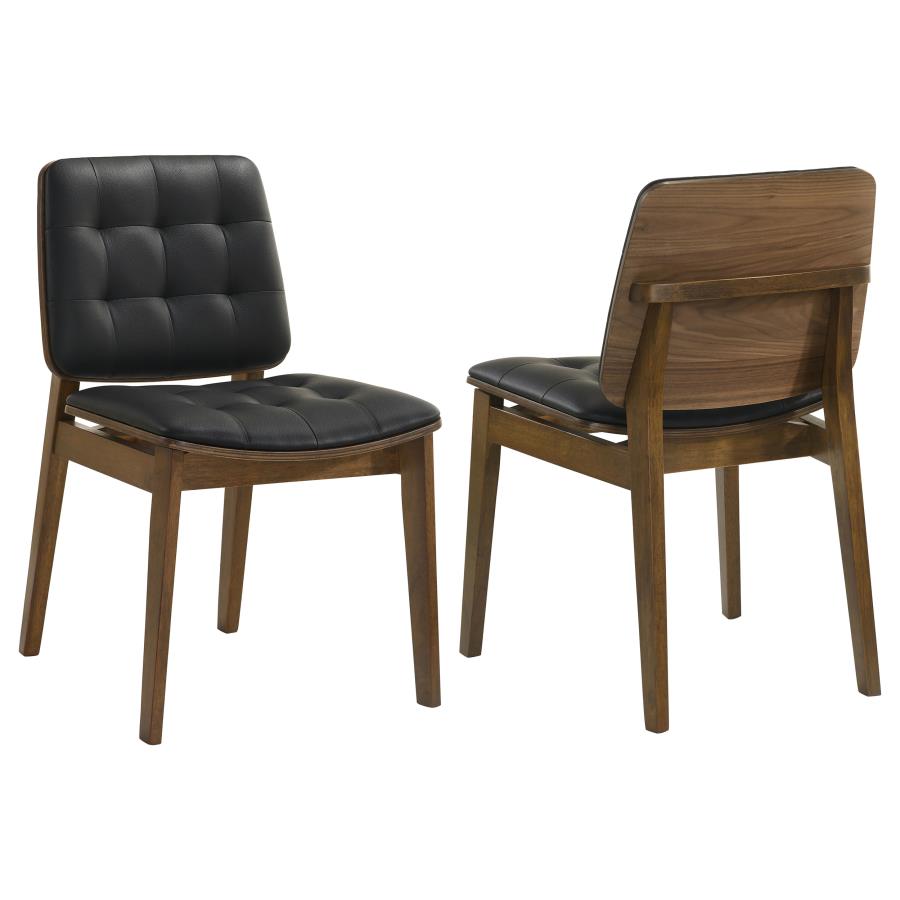 Redbridge Leatherette Dining Side Chair Walnut (Set of 2)