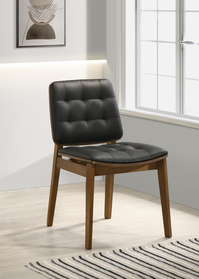 Redbridge Leatherette Dining Side Chair Walnut (Set of 2)