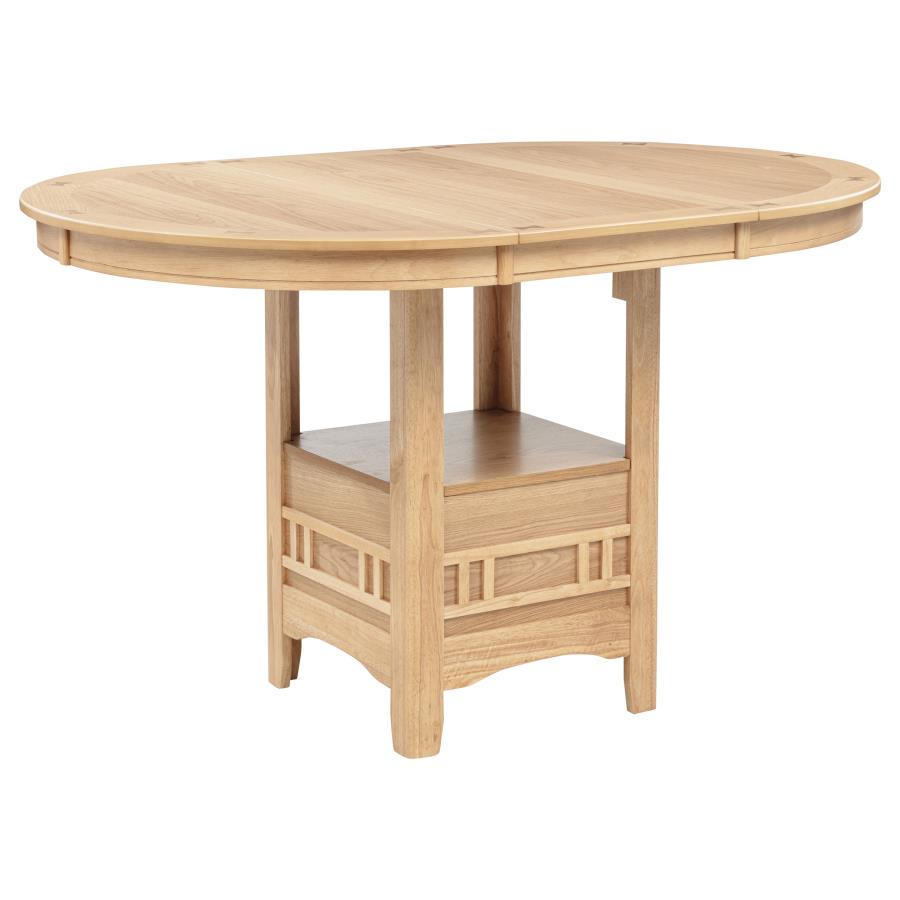 Lavon 5-piece Oval Counter Height Extension Dining Set Light Oak