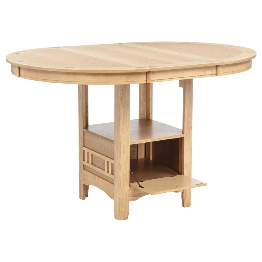 Lavon 5-piece Oval Counter Height Dining Set Light Oak