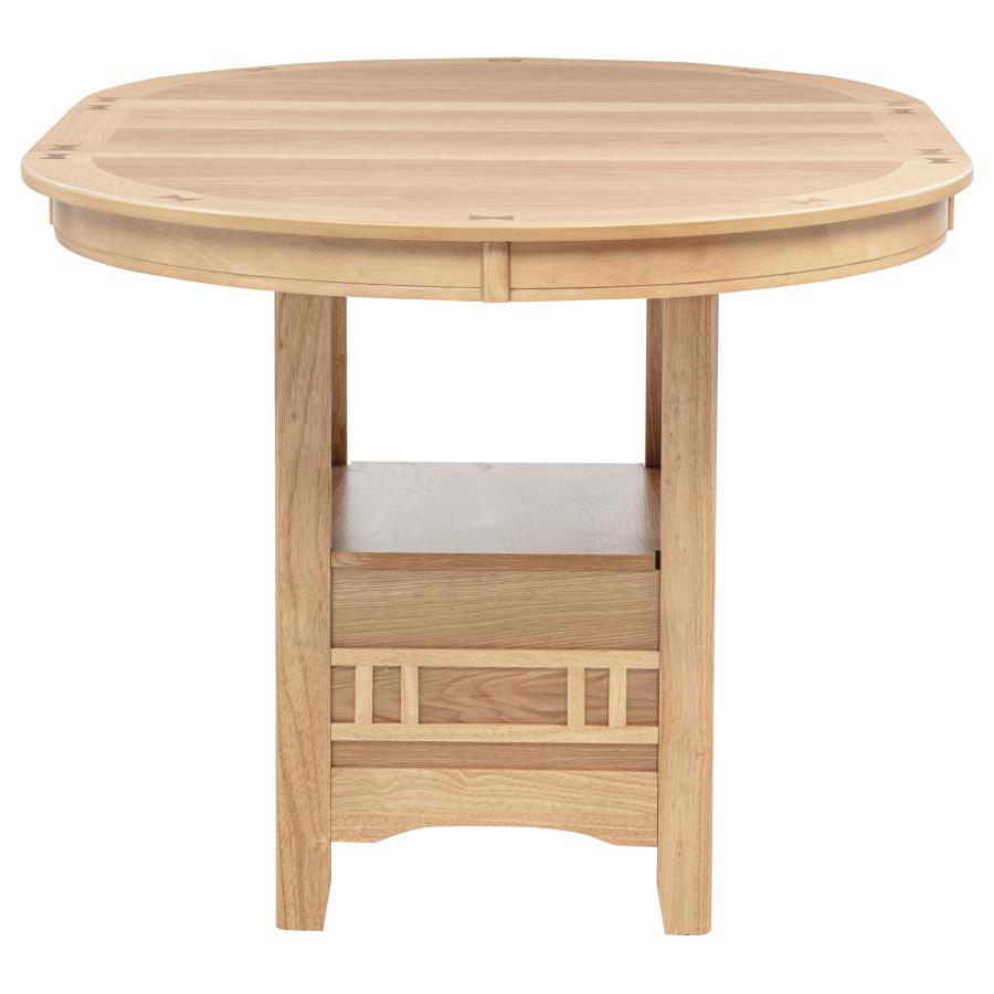 Lavon 5-piece Oval Counter Height Extension Dining Set Light Oak