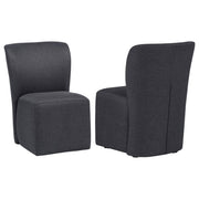 Jaelynn Upholstered Dining Side Chair Charcoal (Set of 2)