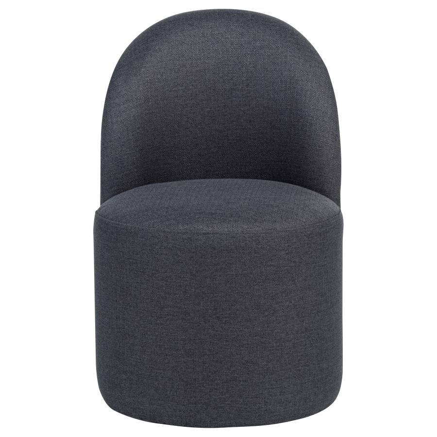 Aubrey Upholstered Barrel Dining Side Chair Charcoal (Set of 2)