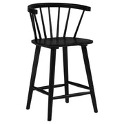Jeffries 2-Piece Curved Spindle-Back Counter Chair Set Black