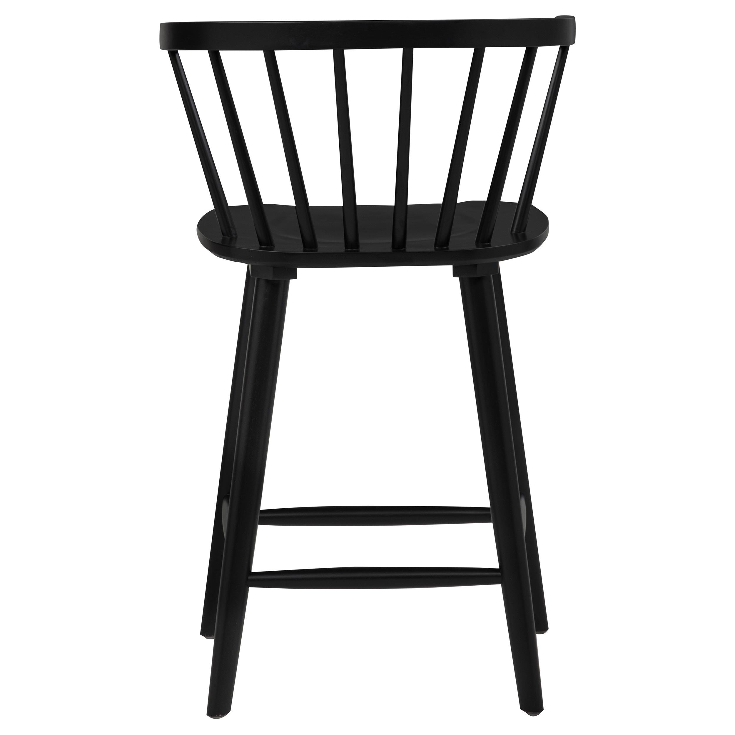 Jeffries 2-Piece Curved Spindle-Back Counter Chair Set Black