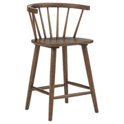 Jeffries 2-Piece Curved Spindle-Back Counter Chair Set Walnut
