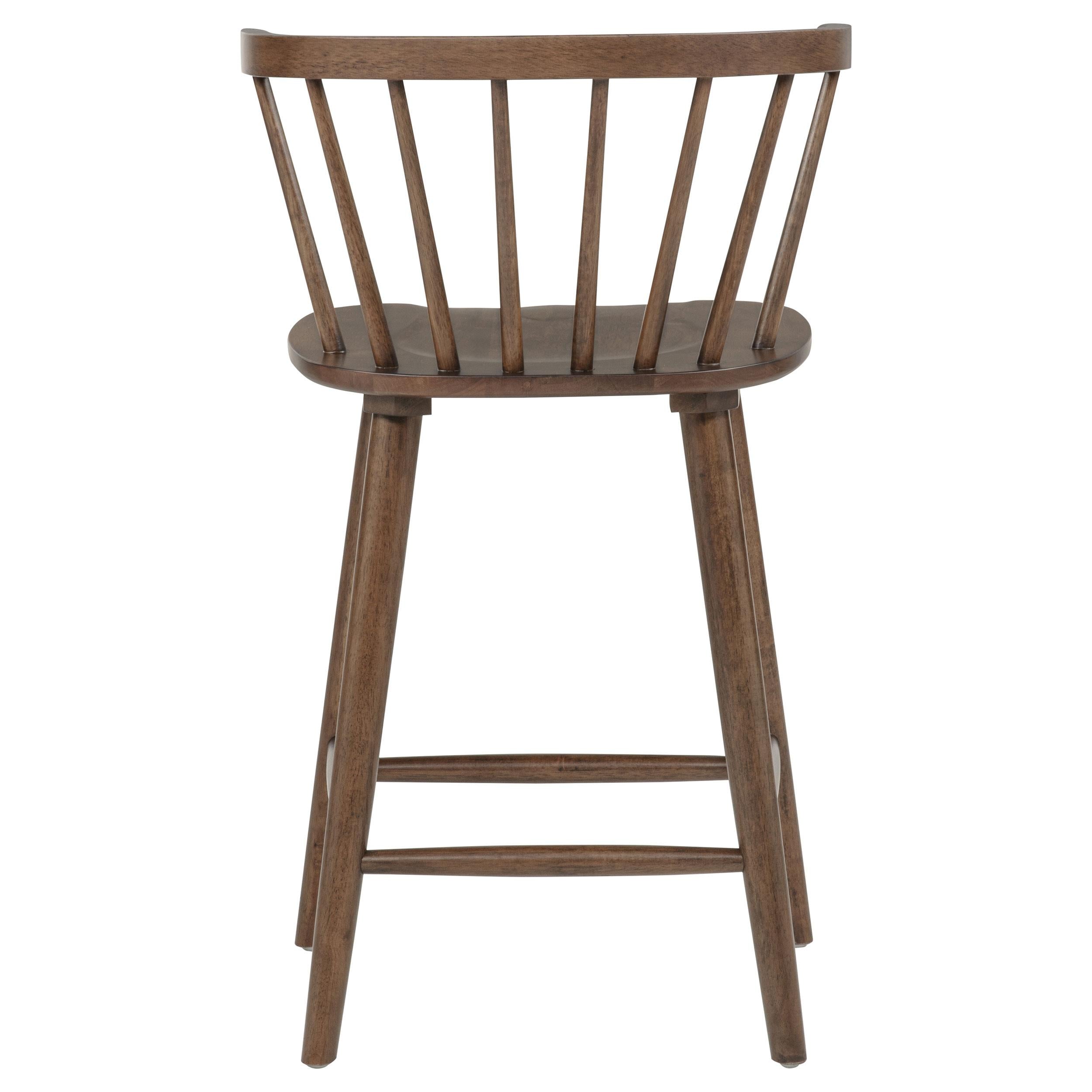 Jeffries 2-Piece Curved Spindle-Back Counter Chair Set Walnut