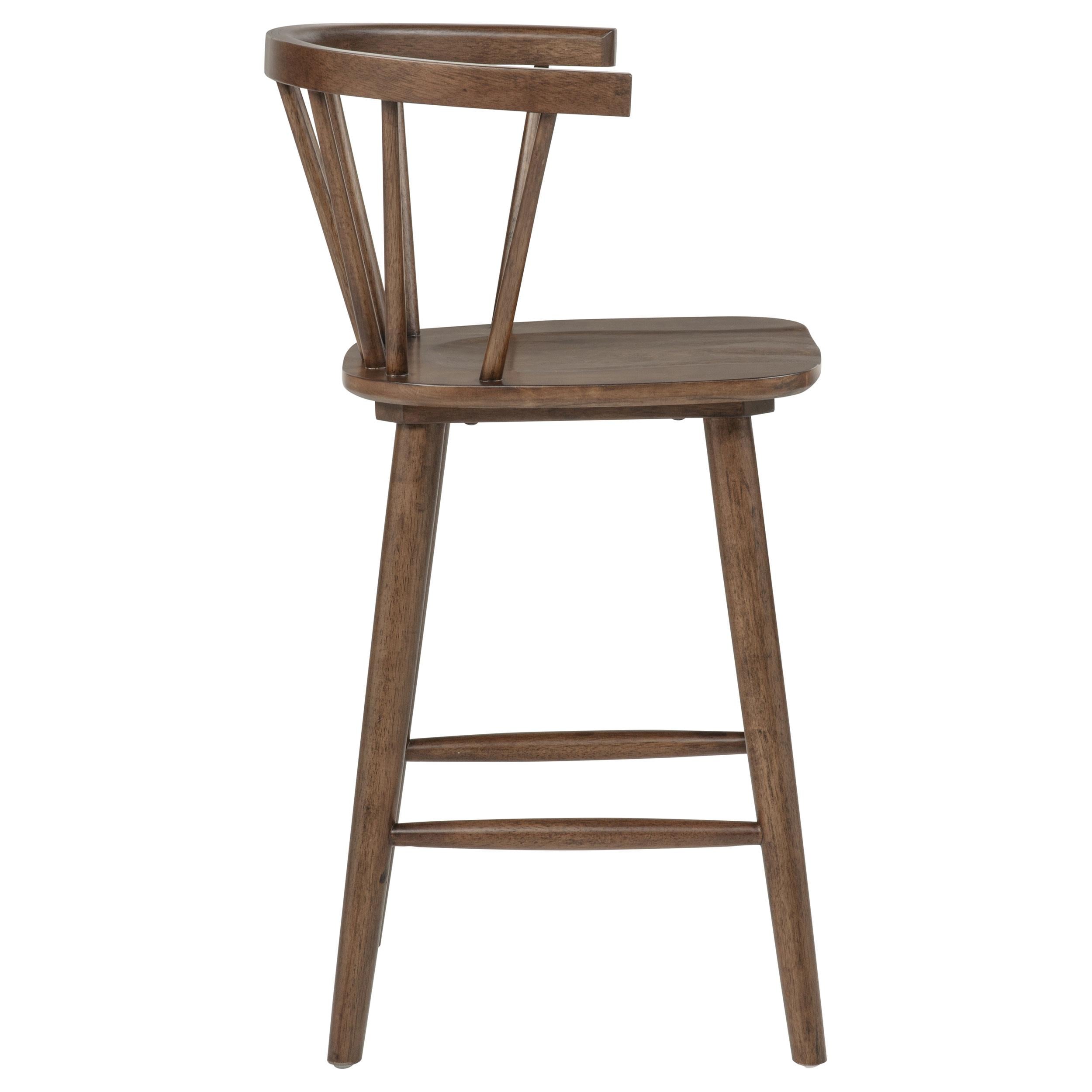 Jeffries 2-Piece Curved Spindle-Back Counter Chair Set Walnut