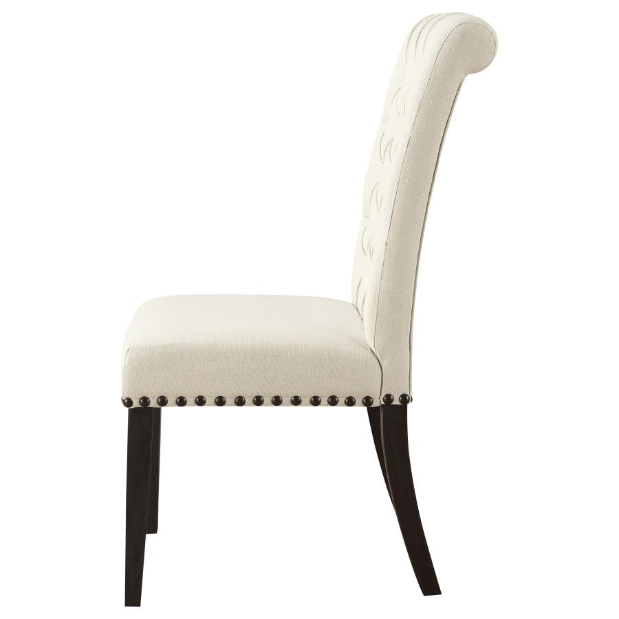 Alana Fabric Upholstered Dining Side Chair Beige (Set of 2)