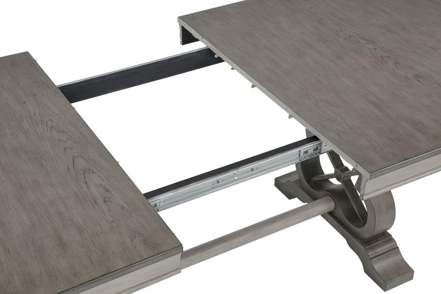 Cresswell 7-piece 104-inch Extension Dining Set Weathered Taupe
