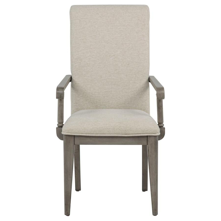 Cresswell Upholstered Dining Arm Chair Tan (Set of 2)