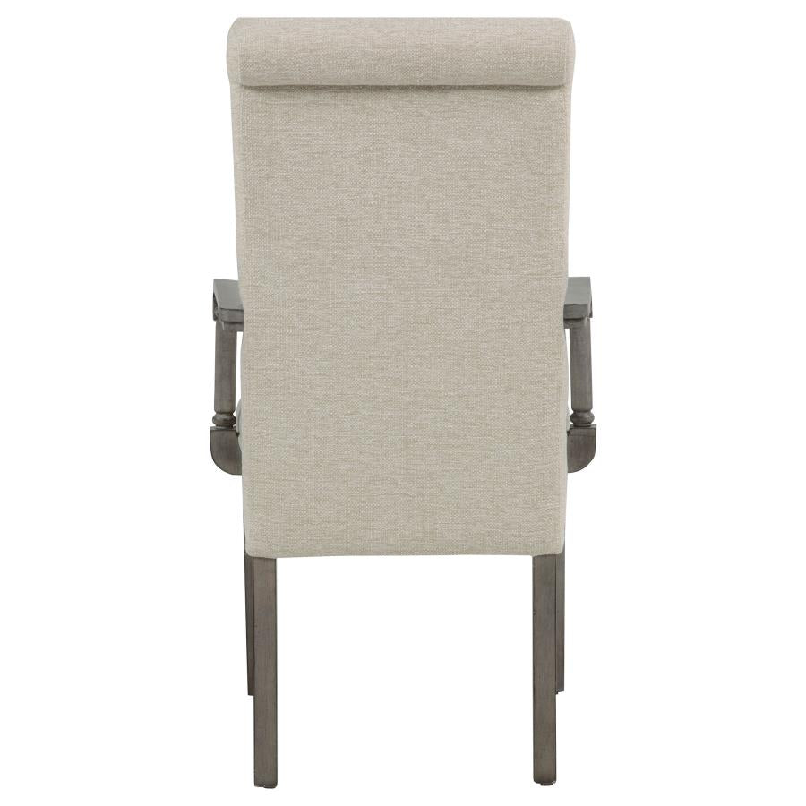Cresswell Upholstered Dining Arm Chair Tan (Set of 2)