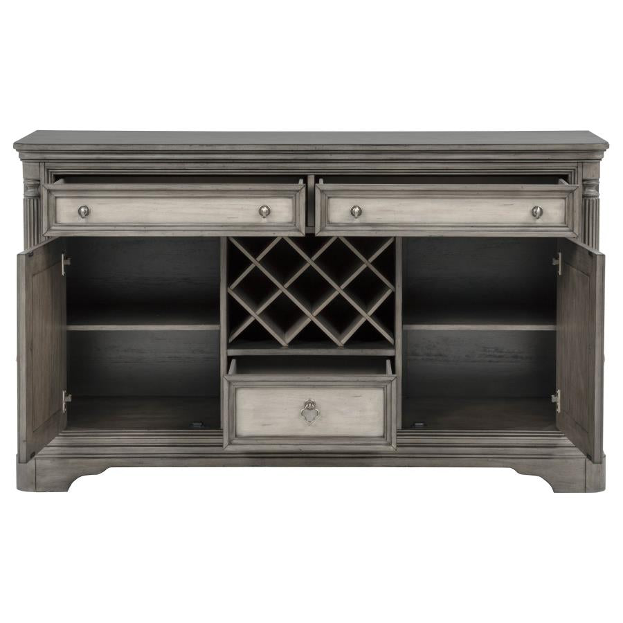 Cresswell 2-door 3-drawer Wine Storage Buffet Weathered Taupe