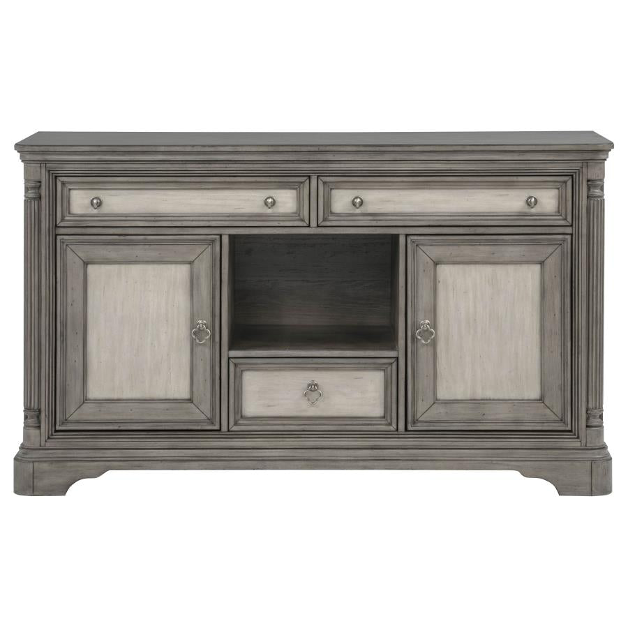 Cresswell 2-door 3-drawer Wine Storage Buffet Weathered Taupe
