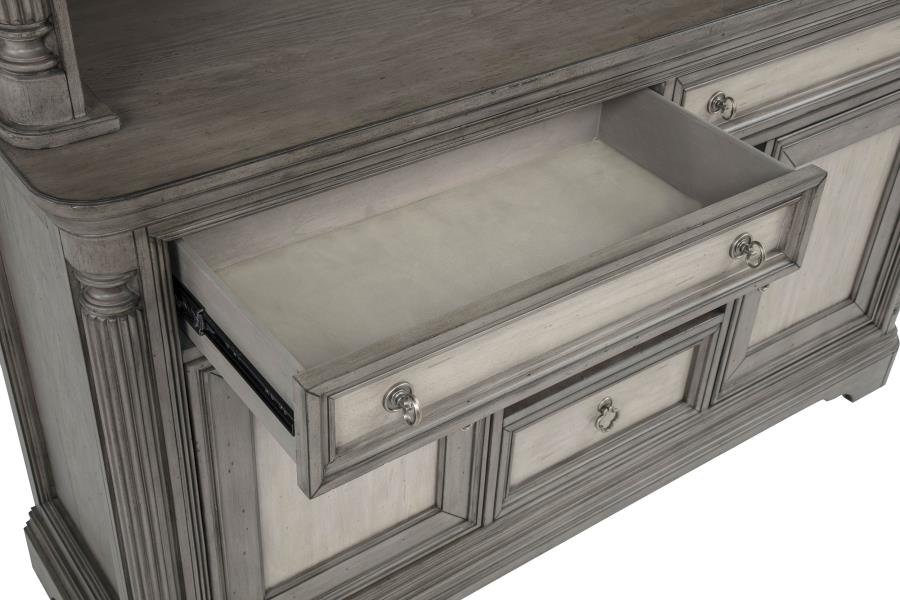 Cresswell 2-door 3-drawer Wine Storage Buffet Weathered Taupe