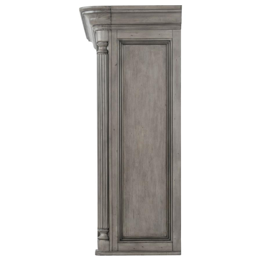Cresswell 2-tier Touch Light Hutch Display Cabinet Weathered Taupe
