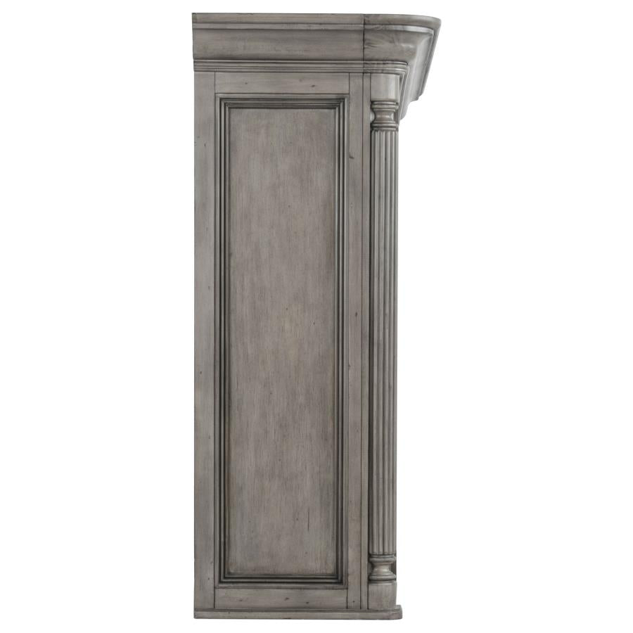 Cresswell 2-tier Touch Light Hutch Display Cabinet Weathered Taupe