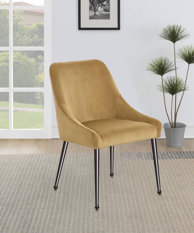 Mayette Upholstered Dining Side Chair Cognac (Set of 2)