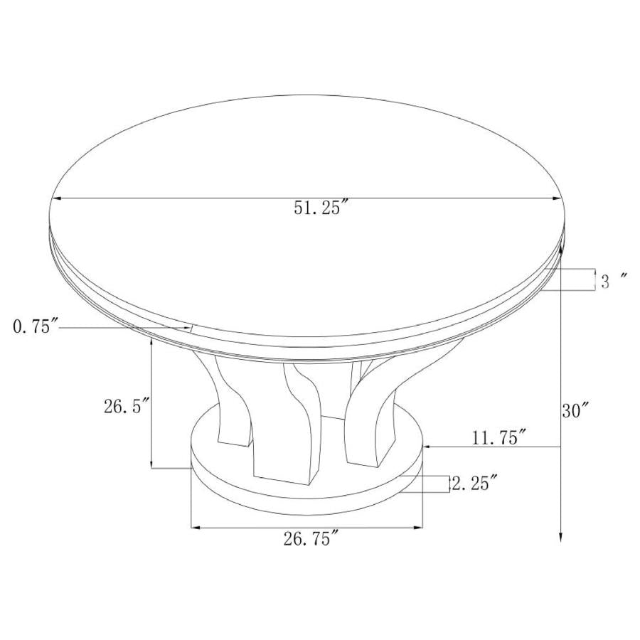 Anchorage Round 51-inch Glass Top Dining Table Chrome