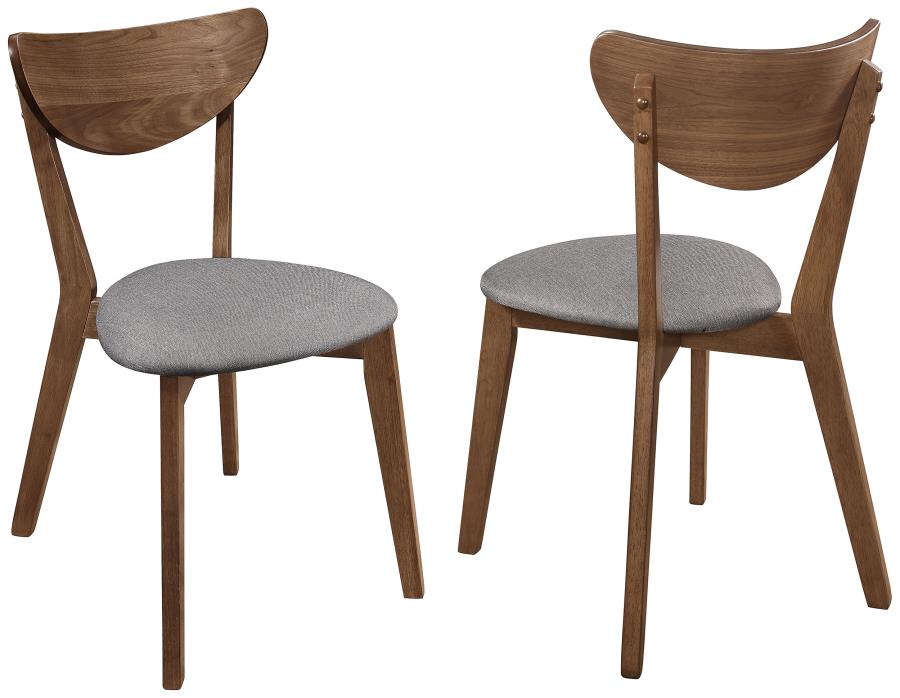 Alfredo Dining Side Chair Grey and Natural Walnut (Set of 2)